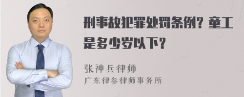 刑事故犯罪处罚条例？童工是多少岁以下？