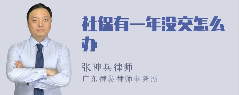 社保有一年没交怎么办