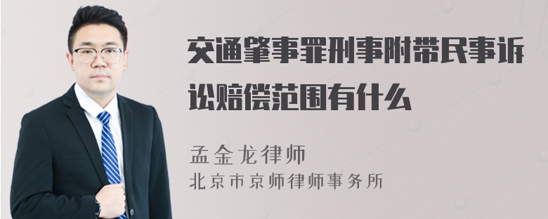 交通肇事罪刑事附带民事诉讼赔偿范围有什么