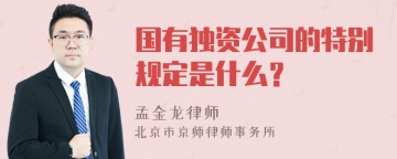 国有独资公司的特别规定是什么？