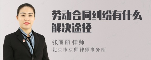 劳动合同纠纷有什么解决途径