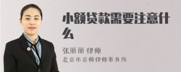 小额贷款需要注意什么