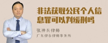 非法获取公民个人信息罪可以判缓刑吗