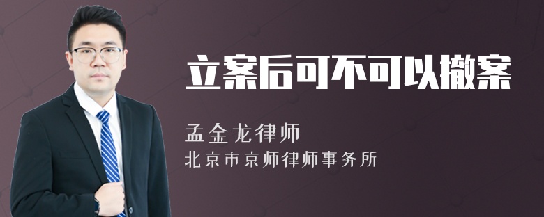 立案后可不可以撤案