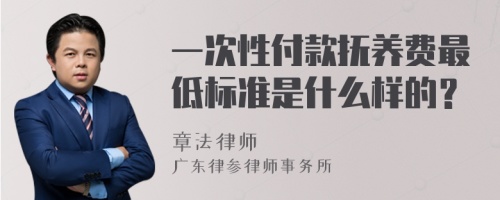 一次性付款抚养费最低标准是什么样的？