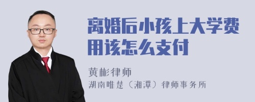 离婚后小孩上大学费用该怎么支付