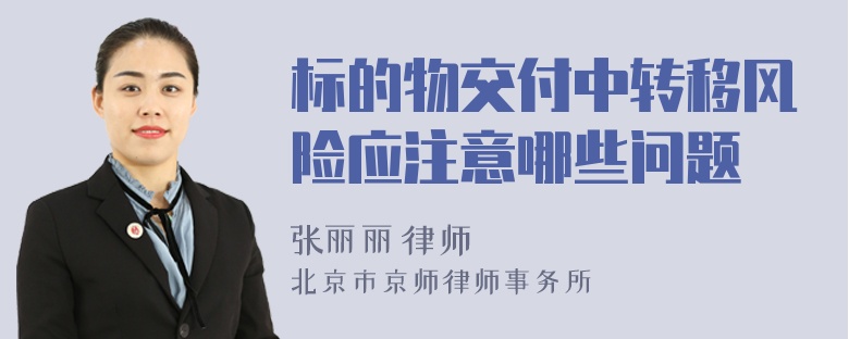 标的物交付中转移风险应注意哪些问题