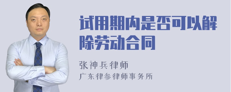 试用期内是否可以解除劳动合同