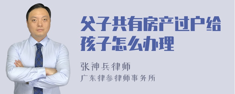 父子共有房产过户给孩子怎么办理