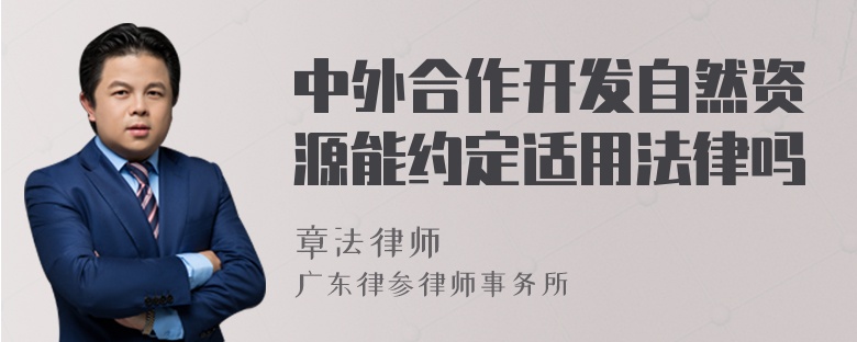 中外合作开发自然资源能约定适用法律吗