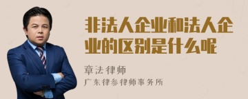 非法人企业和法人企业的区别是什么呢