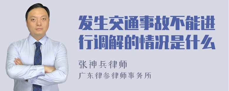 发生交通事故不能进行调解的情况是什么