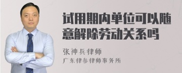 试用期内单位可以随意解除劳动关系吗