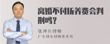 离婚不付抚养费会判刑吗？