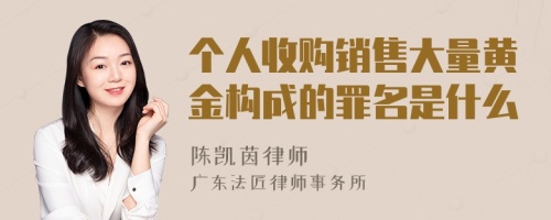 个人收购销售大量黄金构成的罪名是什么