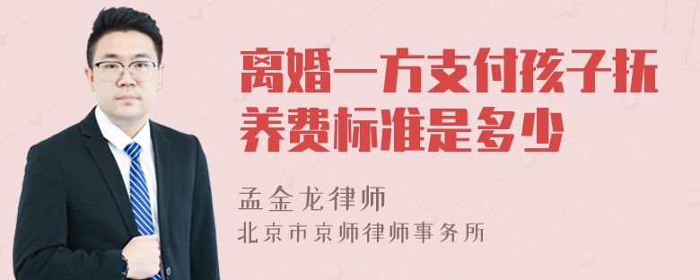 离婚一方支付孩子抚养费标准是多少