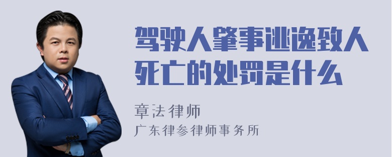 驾驶人肇事逃逸致人死亡的处罚是什么