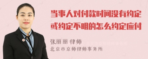 当事人对付款时间没有约定或约定不明的怎么约定应付