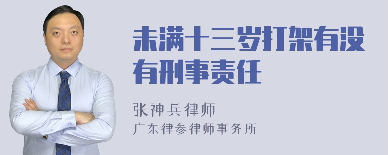 未满十三岁打架有没有刑事责任