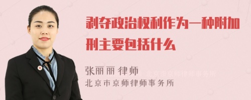 剥夺政治权利作为一种附加刑主要包括什么