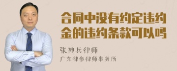 合同中没有约定违约金的违约条款可以吗