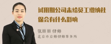 试用期公司未给员工缴纳社保会有什么影响