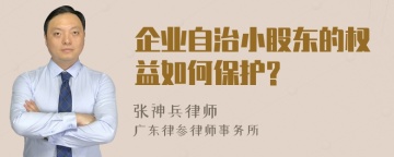 企业自治小股东的权益如何保护?