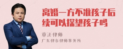 离婚一方不准孩子后续可以探望孩子吗