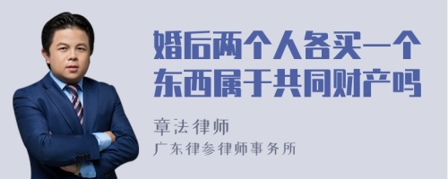 婚后两个人各买一个东西属于共同财产吗