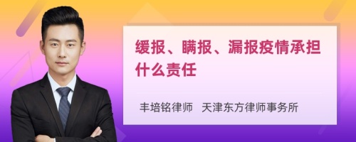 缓报、瞒报、漏报疫情承担什么责任