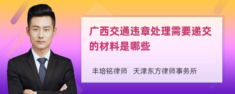 广西交通违章处理需要递交的材料是哪些