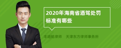 2020年海南省酒驾处罚标准有哪些