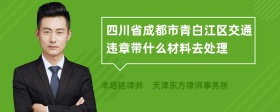 四川省成都市青白江区交通违章带什么材料去处理