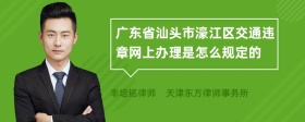 广东省汕头市濠江区交通违章网上办理是怎么规定的