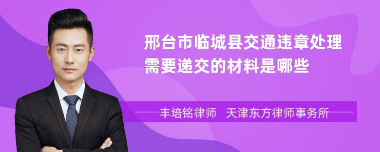 邢台市临城县交通违章处理需要递交的材料是哪些