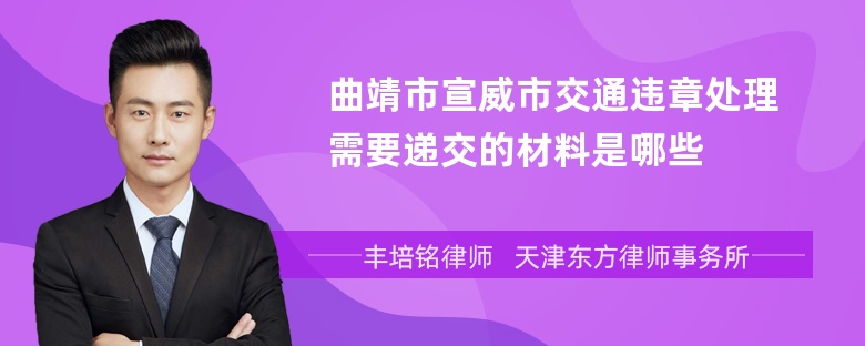 曲靖市宣威市交通违章处理需要递交的材料是哪些