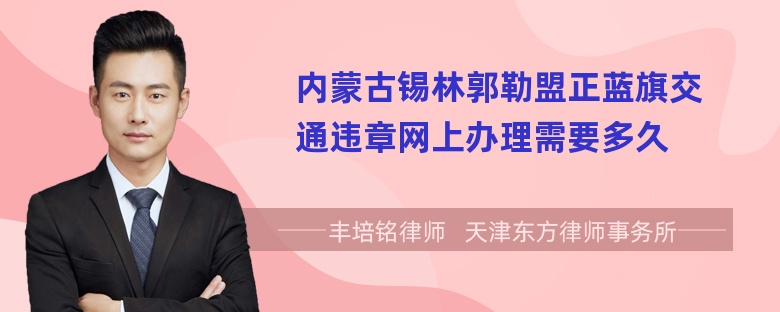 内蒙古锡林郭勒盟正蓝旗交通违章网上办理需要多久