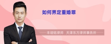 如何界定重婚罪