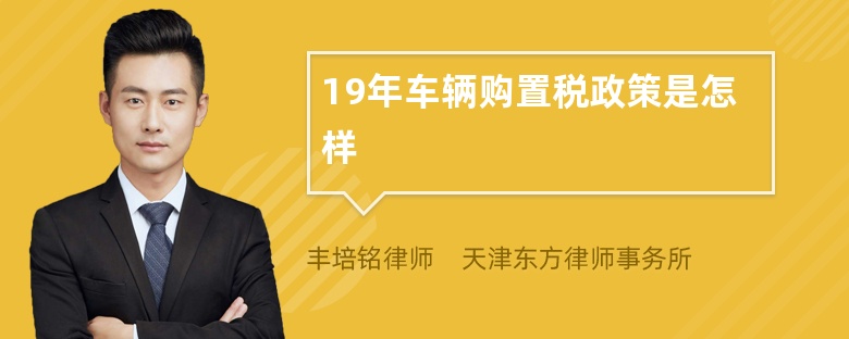 19年车辆购置税政策是怎样