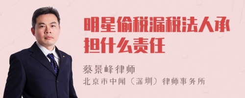 明星偷税漏税法人承担什么责任