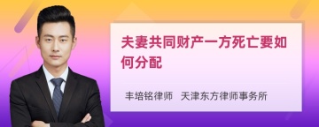 夫妻共同财产一方死亡要如何分配