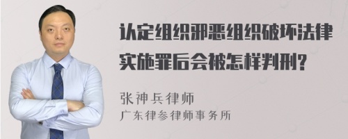 认定组织邪恶组织破坏法律实施罪后会被怎样判刑?