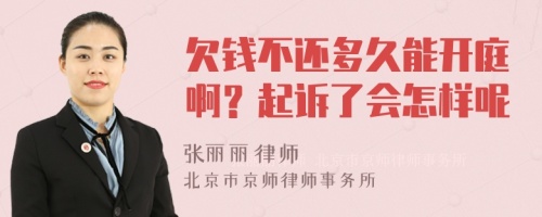 欠钱不还多久能开庭啊？起诉了会怎样呢