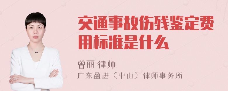 交通事故伤残鉴定费用标准是什么