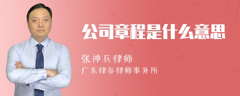 公司章程是什么意思