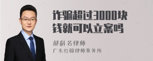 诈骗超过3000块钱就可以立案吗