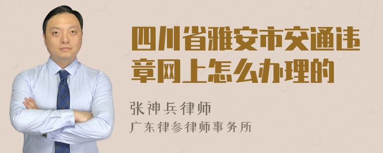 四川省雅安市交通违章网上怎么办理的