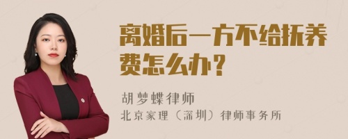 离婚后一方不给抚养费怎么办？