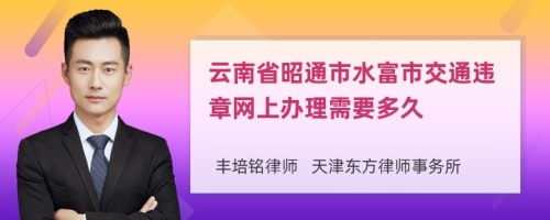 云南省昭通市水富市交通违章网上办理需要多久