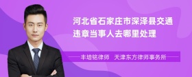 河北省石家庄市深泽县交通违章当事人去哪里处理